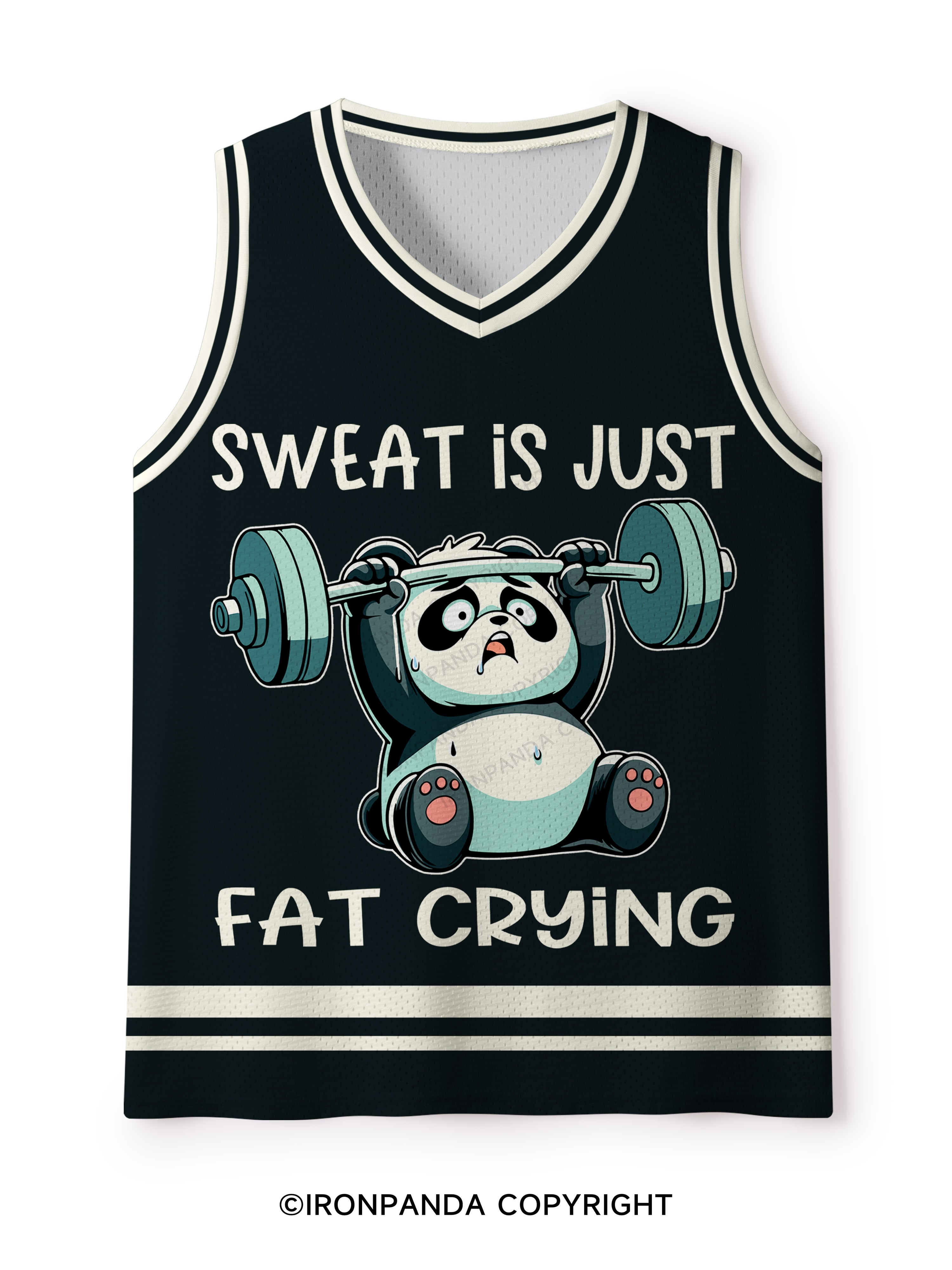 sweat is just fat Weightlifting Panda Mesh Tank Top