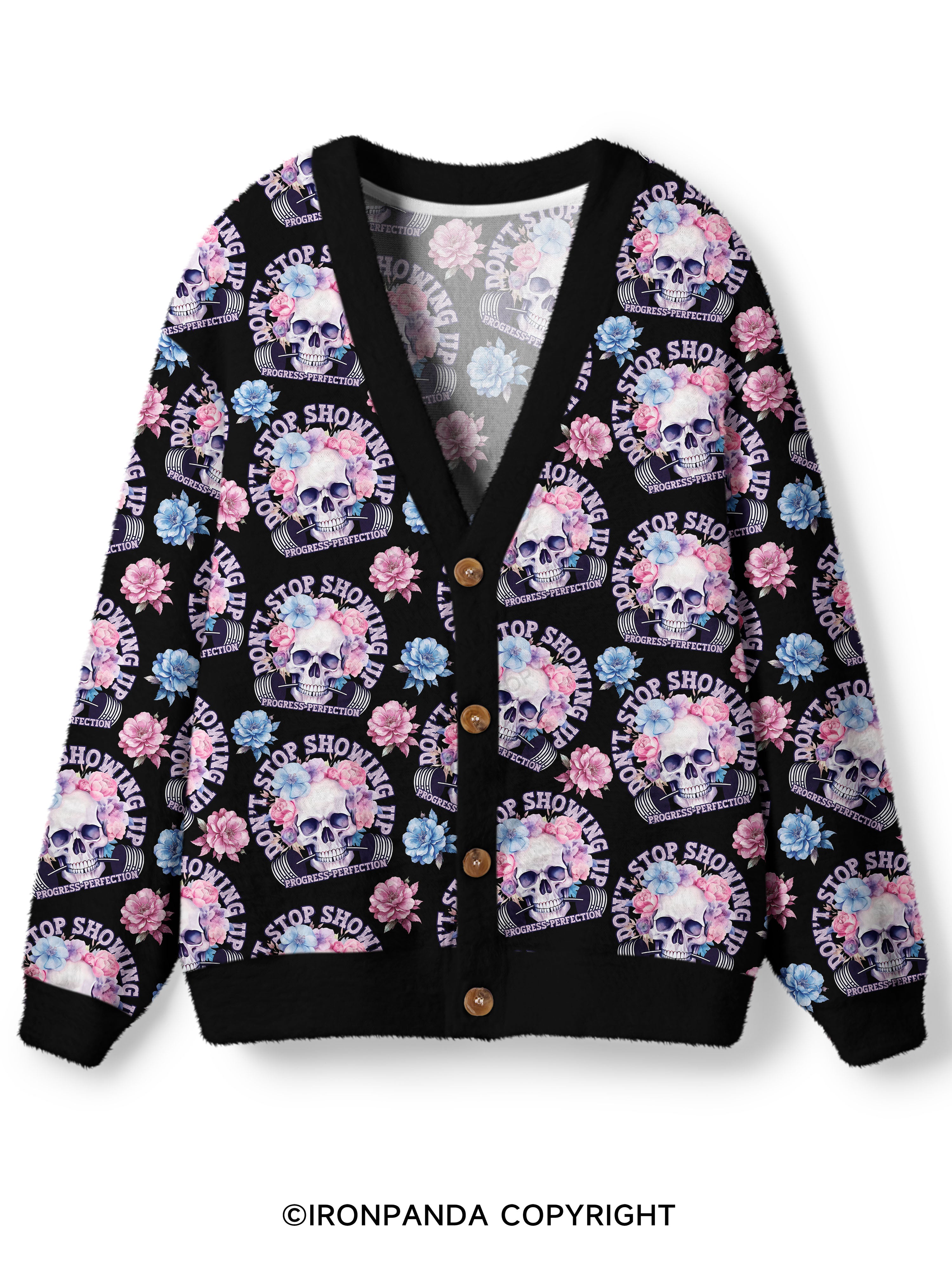DON’T STOP SHOWING UP PROGRESS-PERFECTION Ugly Cardigan Sweater