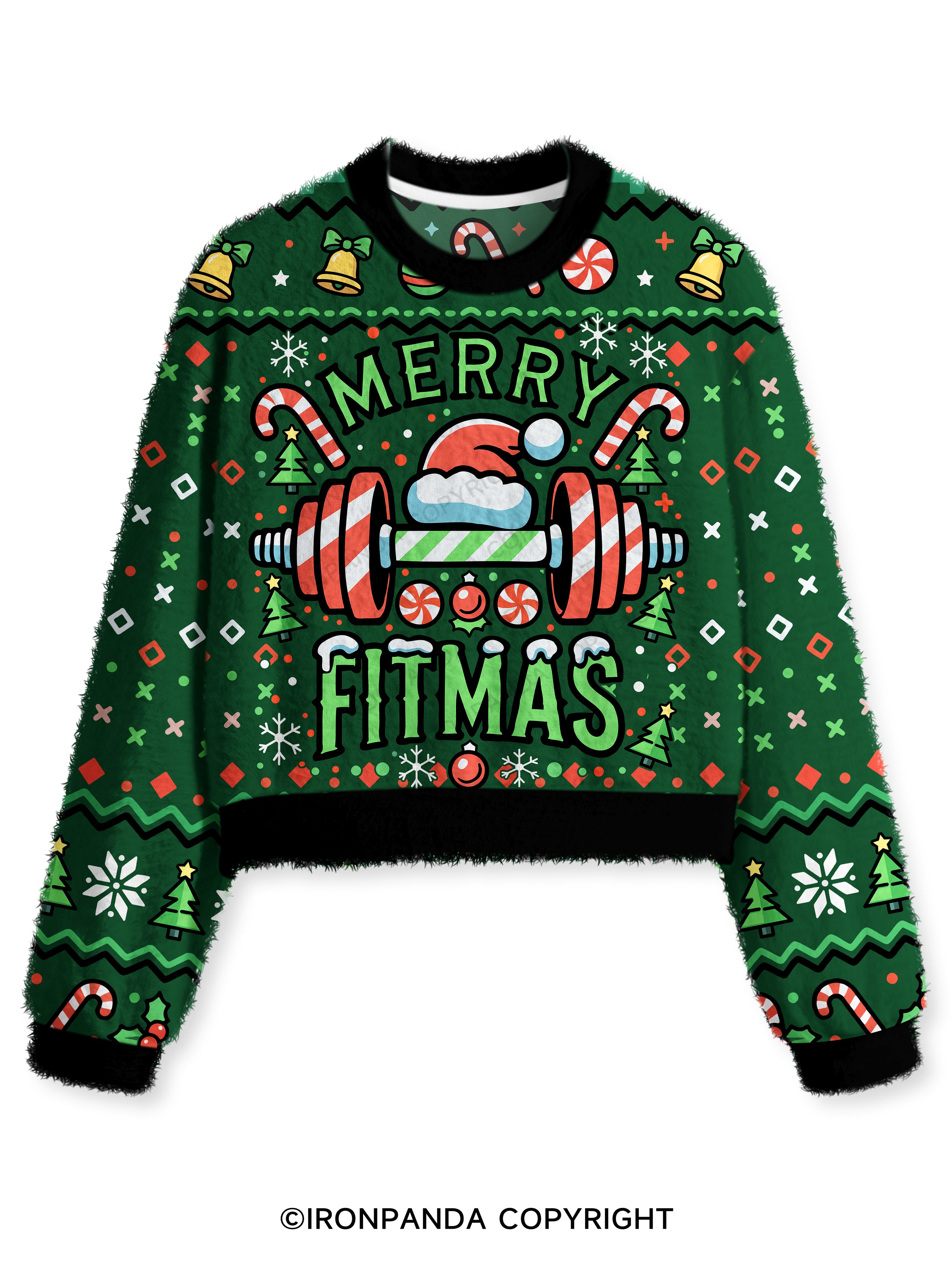 MERRY FITMAS Fuzzy Fleece Crop Sweater