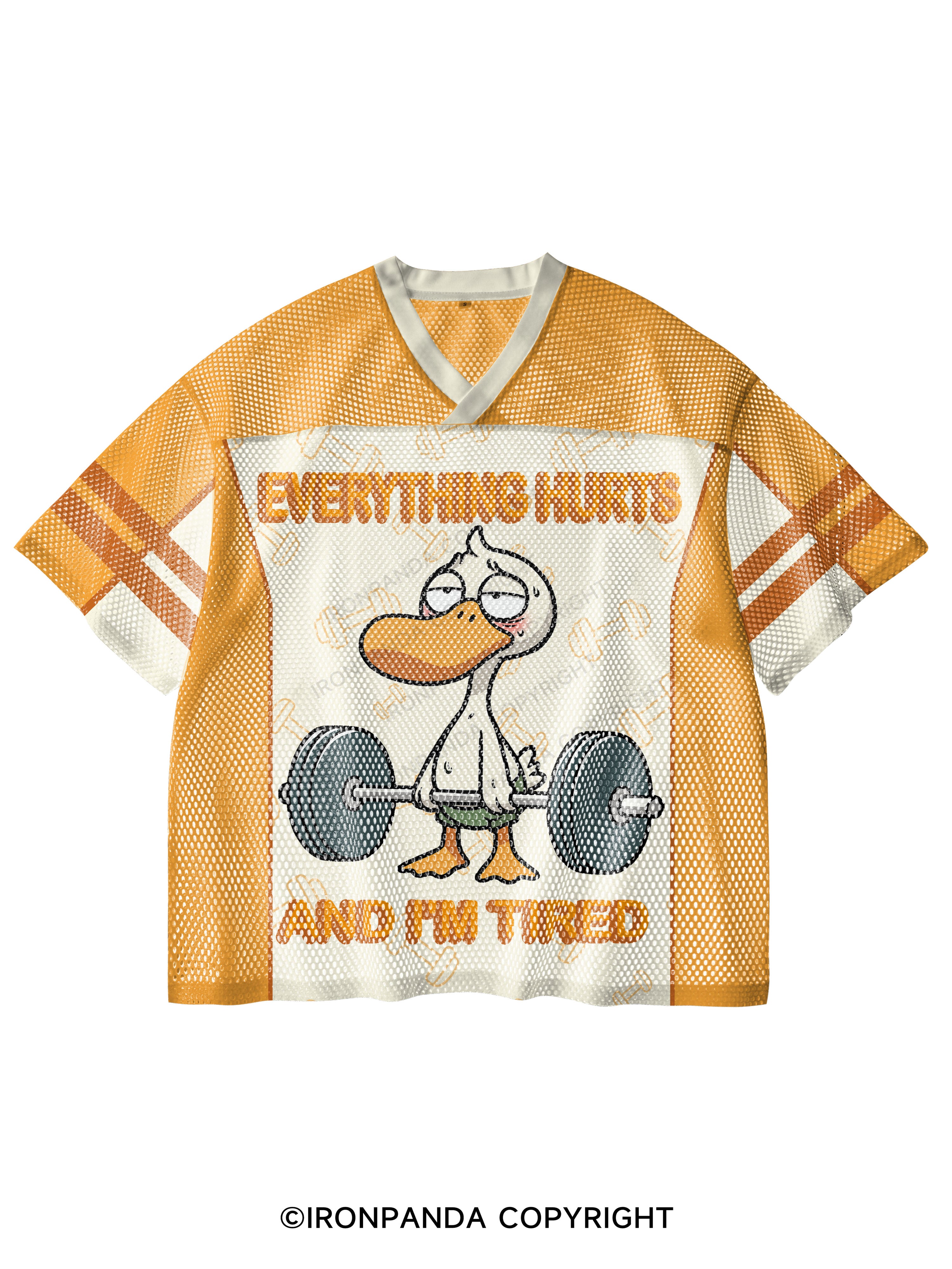 everything hurt and i am tired duck V-Neck Open Hole Mesh Top