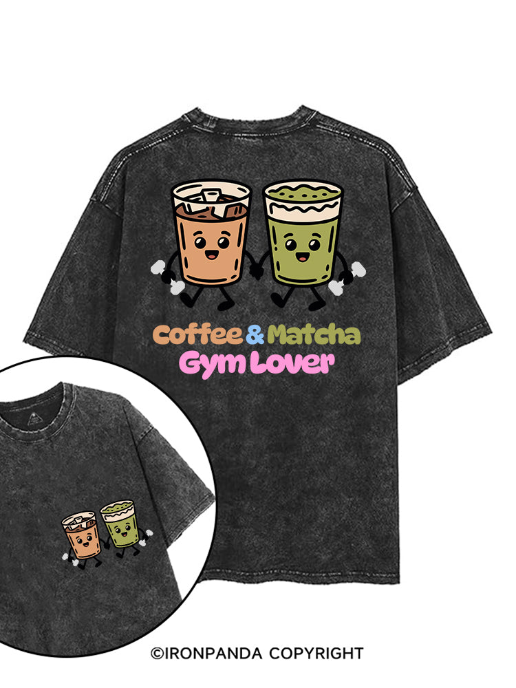 COFFEE & MATCHA GYM LOVER printed Gym Shirt