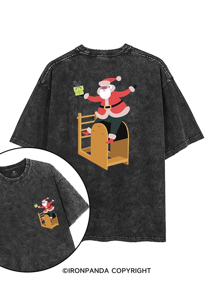 CHRISTMAS SANTA CLAUS PILATES printed Gym Shirt