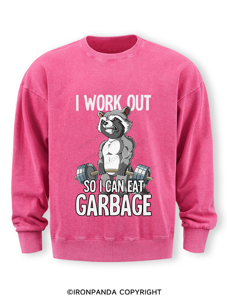 I workout so I can eat garbage Washed Sweatshirt