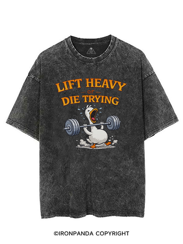 Lift Heavy Or Die Trying Goose VINTAGE GYM SHIRT