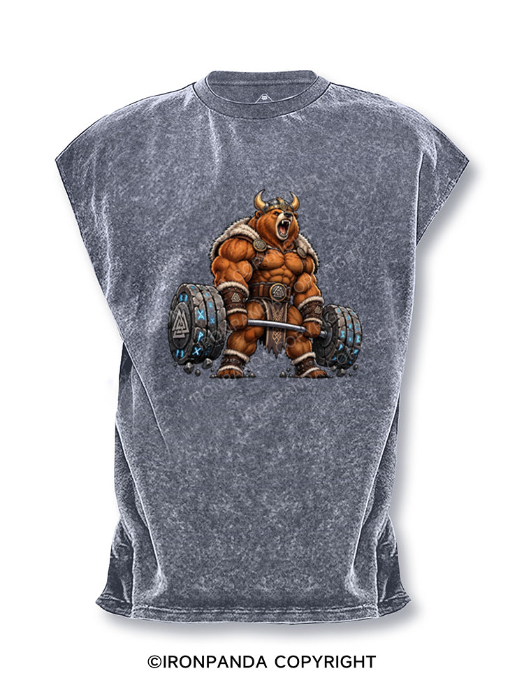 Viking Bear Heavy Lifting Gym Motivation Cut Off Tank