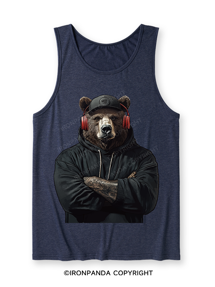 Bear with headphones Ultra Soft Heather Tank