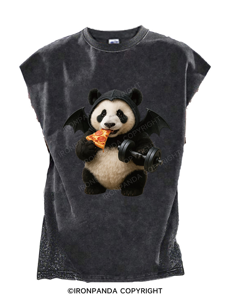 Weightlifting Bat Panda Cut Off Tank