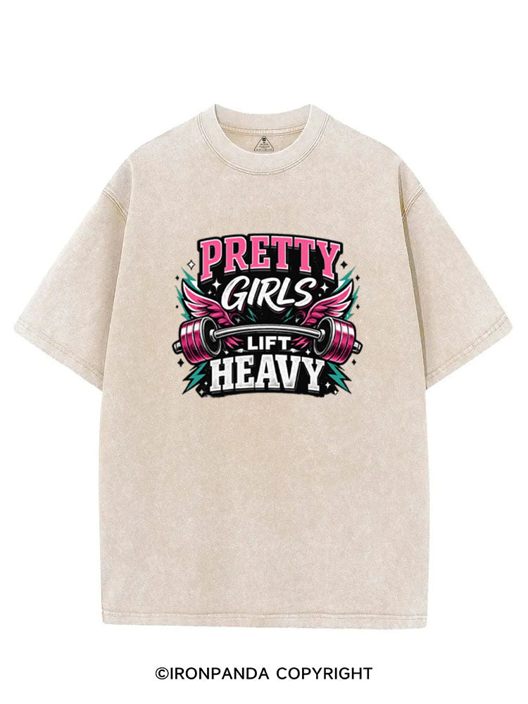 Pretty Girls Lift Heavy Powerlifting VINTAGE GYM SHIRT