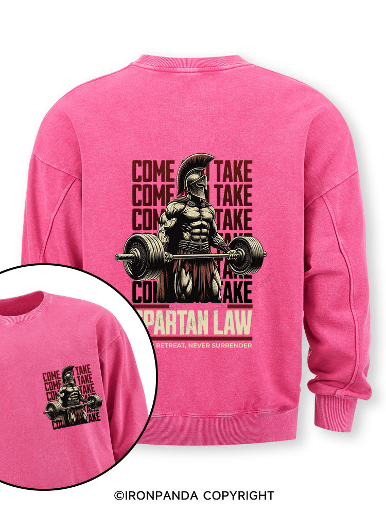 spartan law Double-Sided Printed Washed Sweatshirt