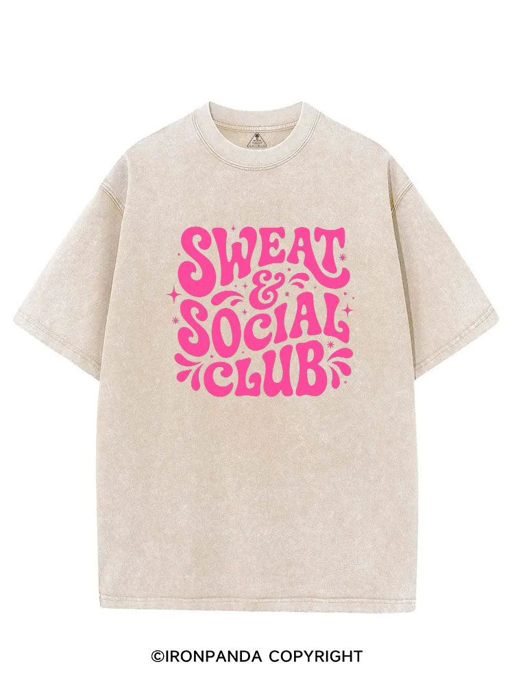SWEAT AND SOCIAL CLUB VINTAGE GYM SHIRT