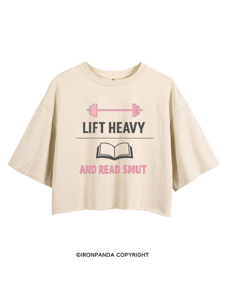 LIFT HEAVY AND READ SMUT BOOKISH LIFTER CROP TOPS
