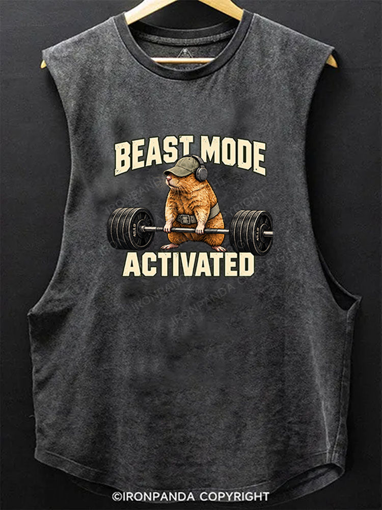 BEAST MODE ACTIVATED Scoop Bottom Cotton Tank