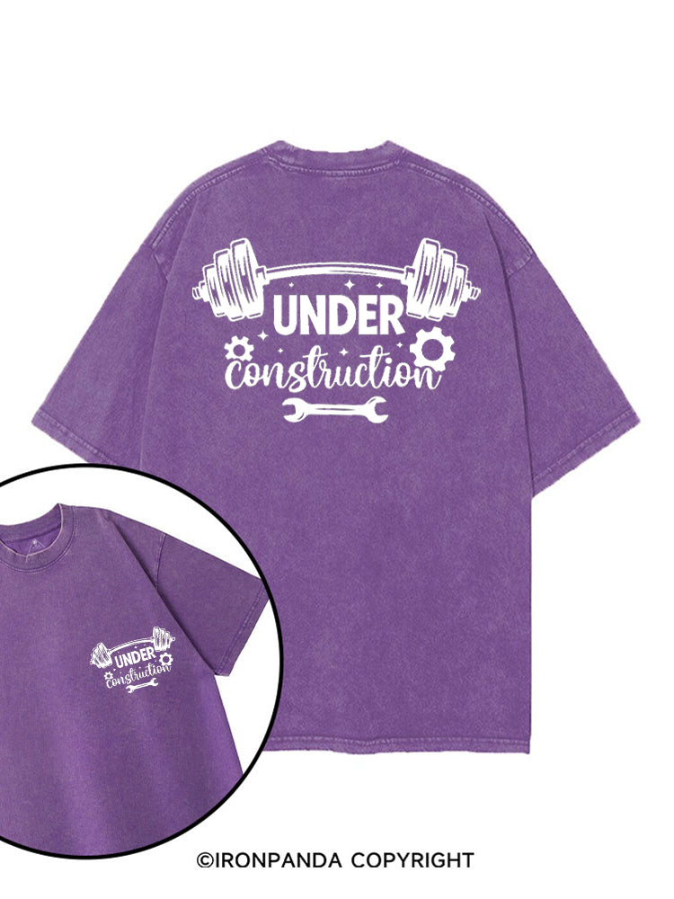 UNDER CONSTRUCTION FUNNY WORKOUT printed Gym Shirt