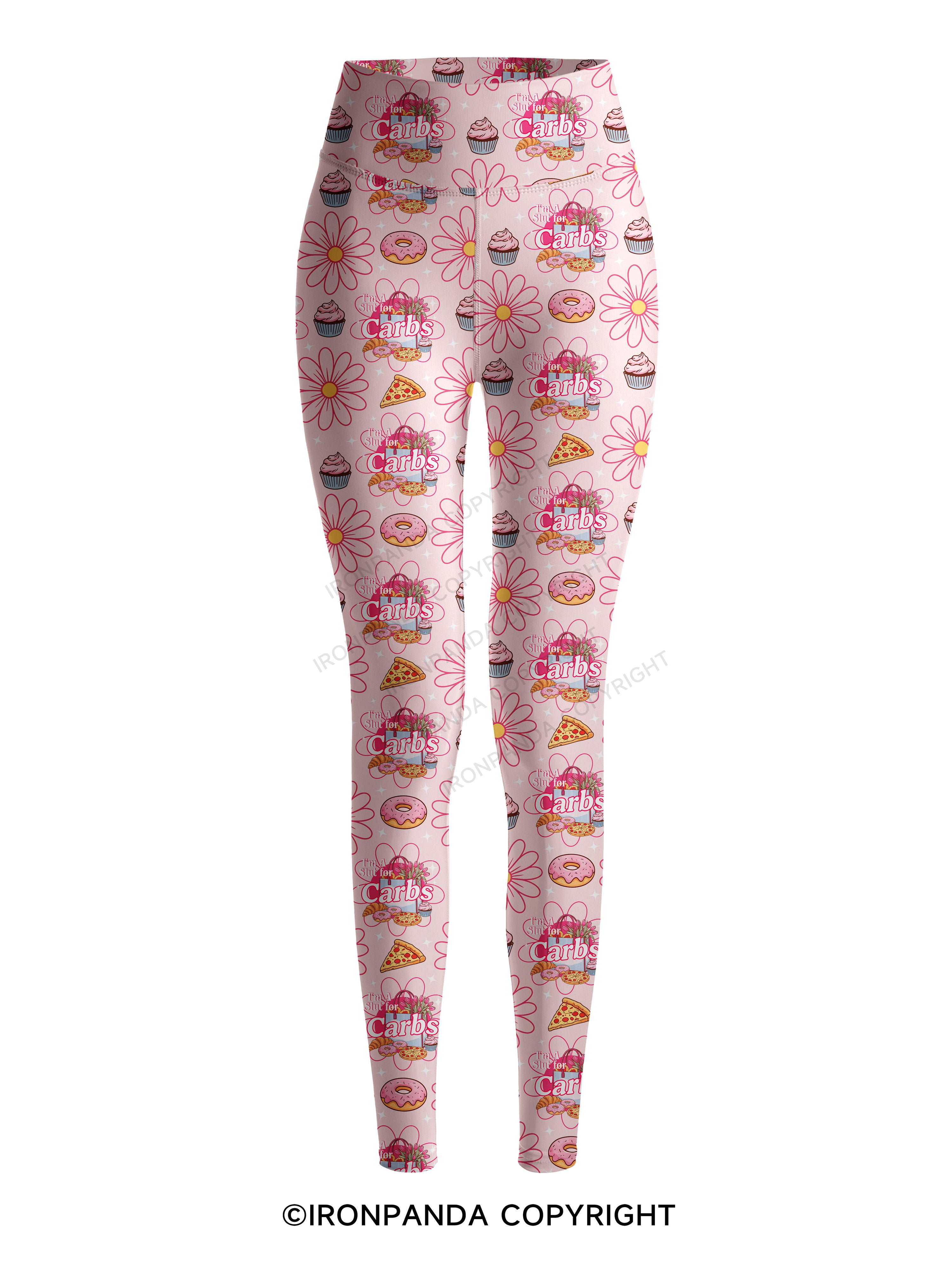 I'M A SLUT FOR CARBS Printed Yoga Pants