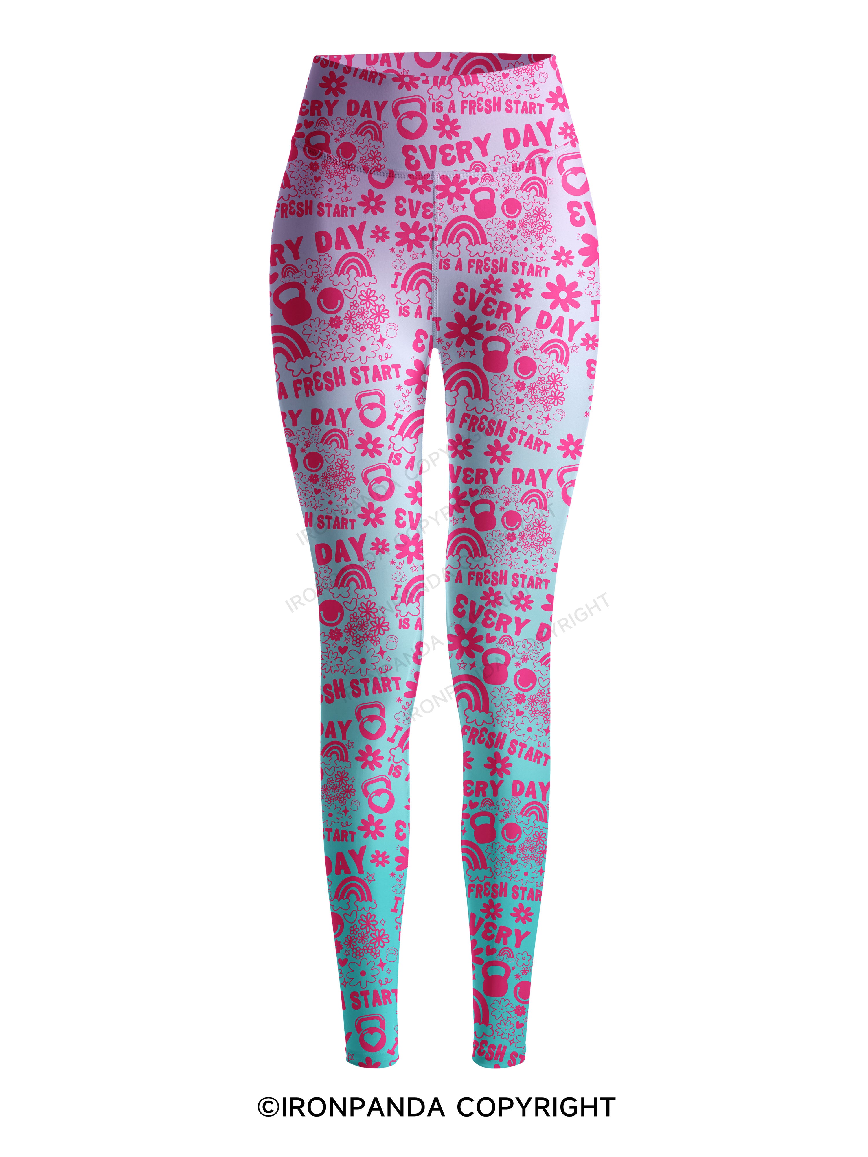 Every Day Is a Fresh Start Printed Yoga Pants