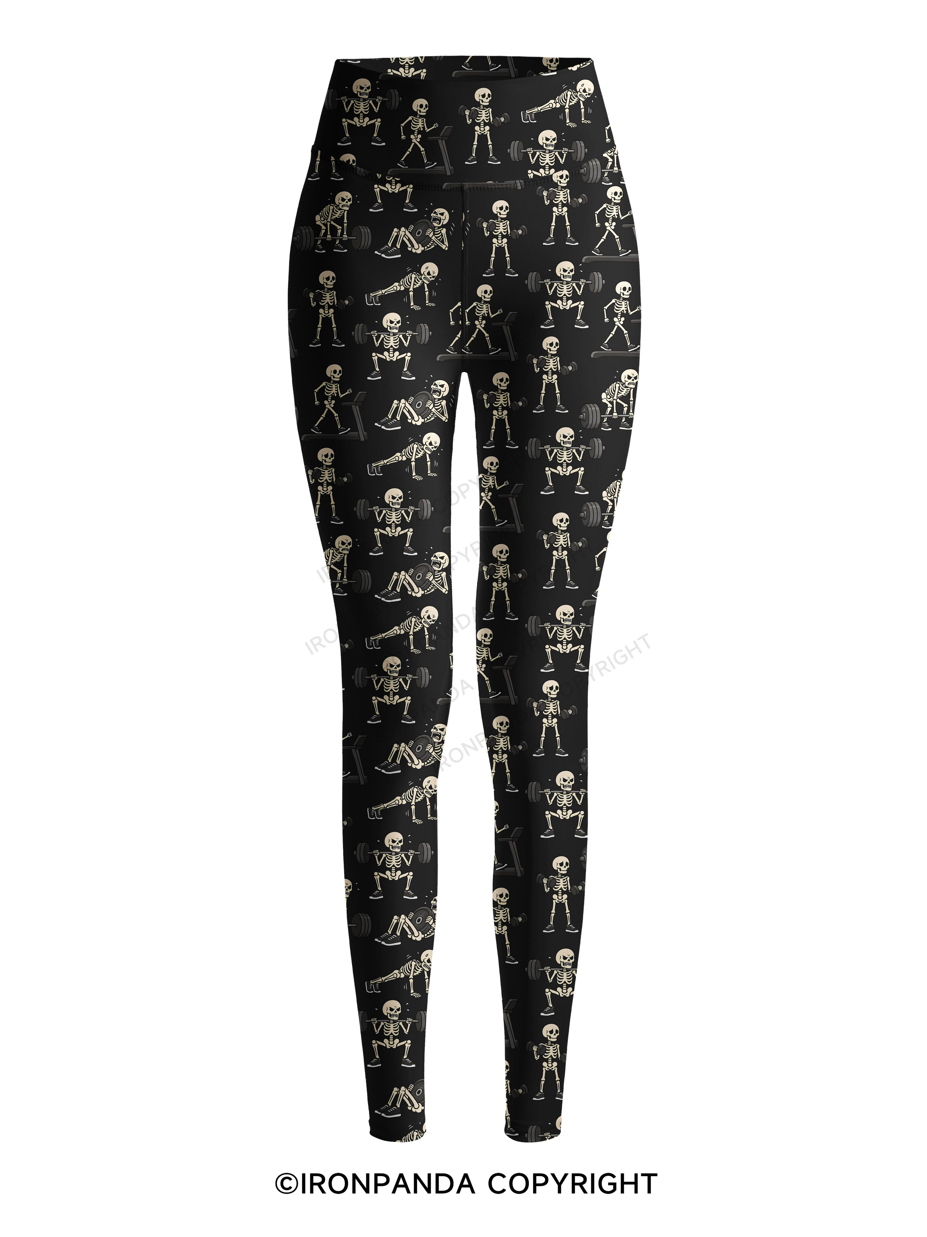 Pain Scale Skeleton Printed Yoga Pants