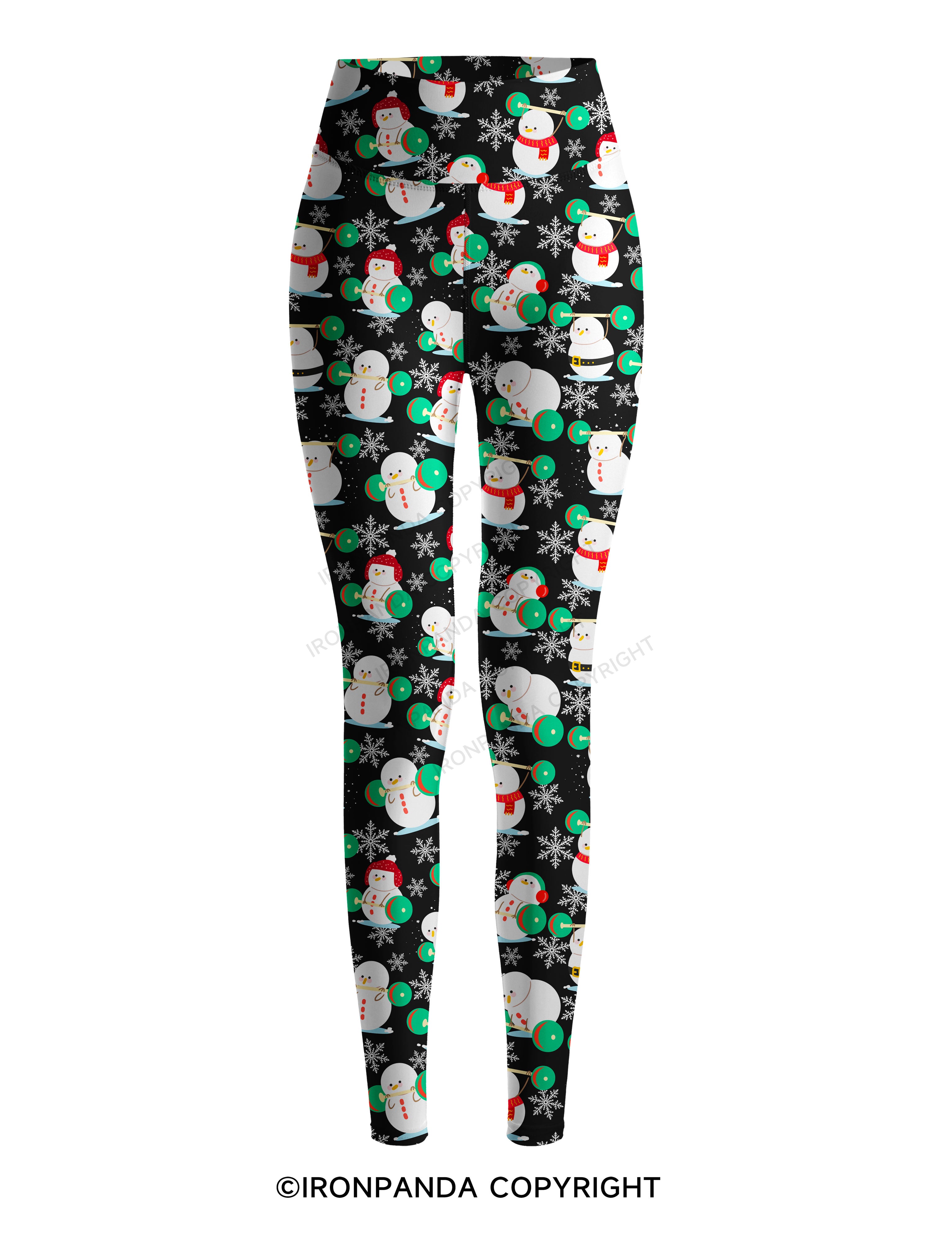 Snowman team weightlifting Printed Yoga Pants