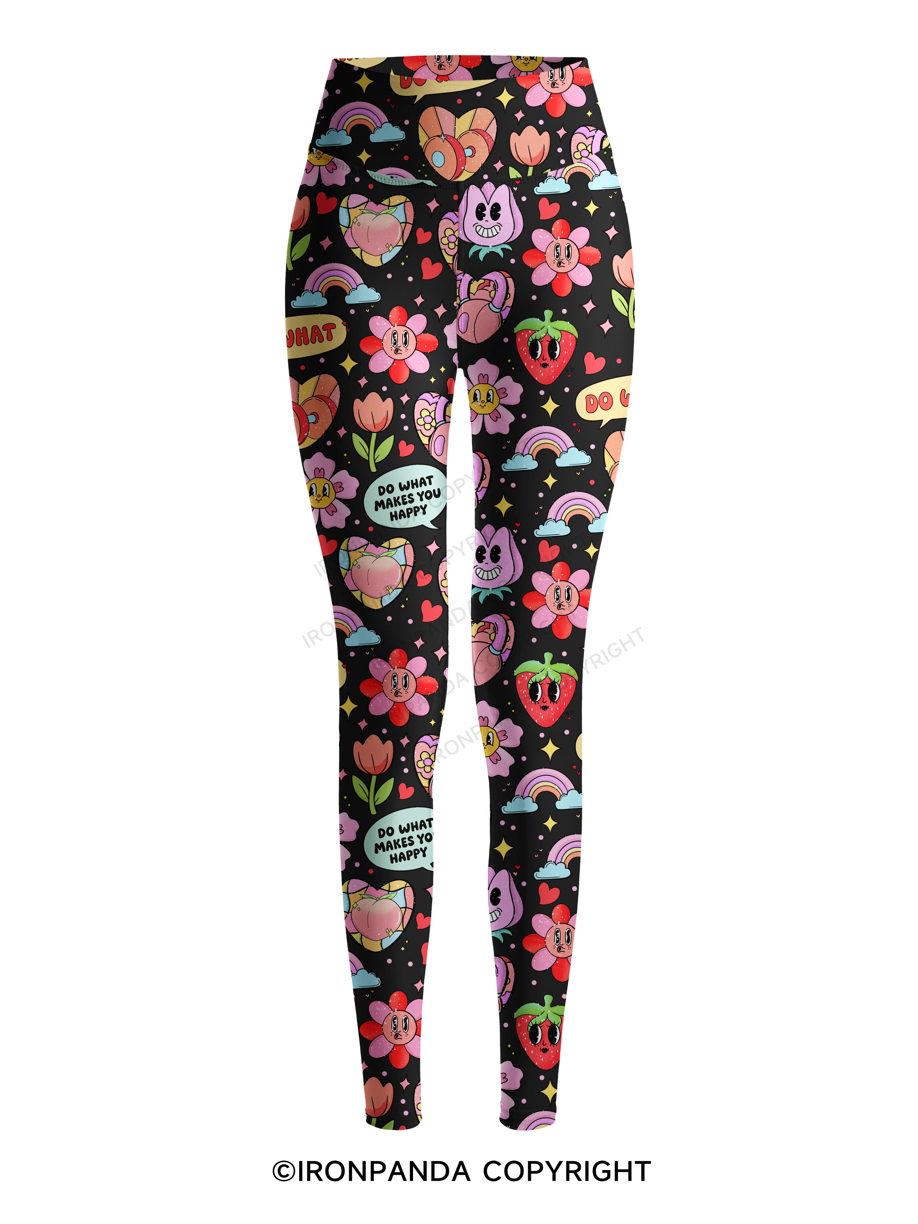 do what makes you happy Printed Yoga Pants