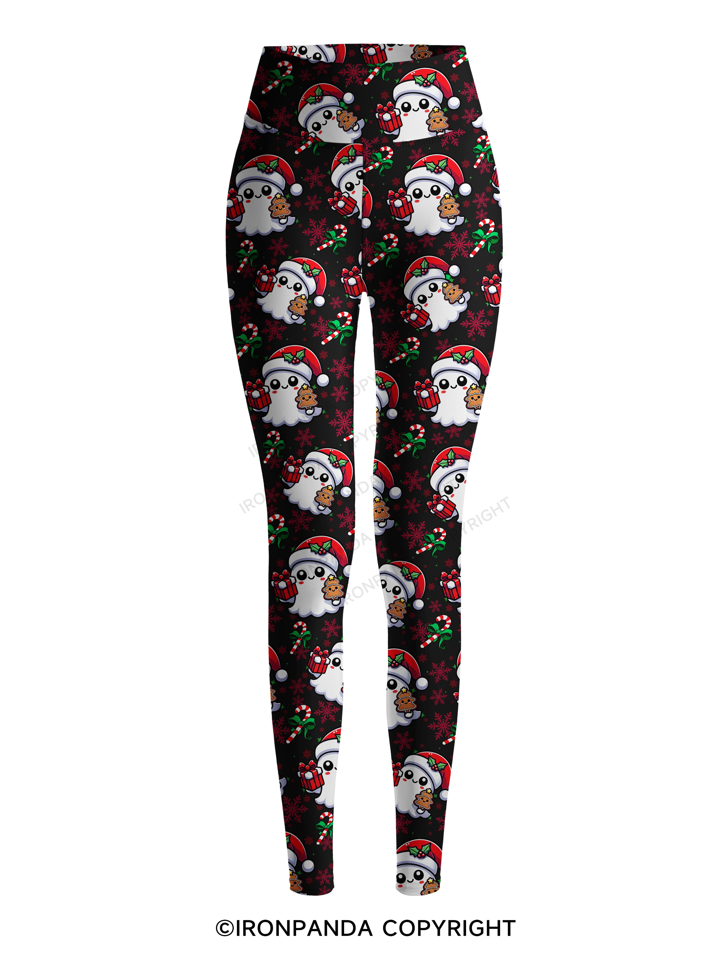 SPOOKY SPIRITS SPREADING CHRISTMAS CHEER! Cow Printed Yoga Pants