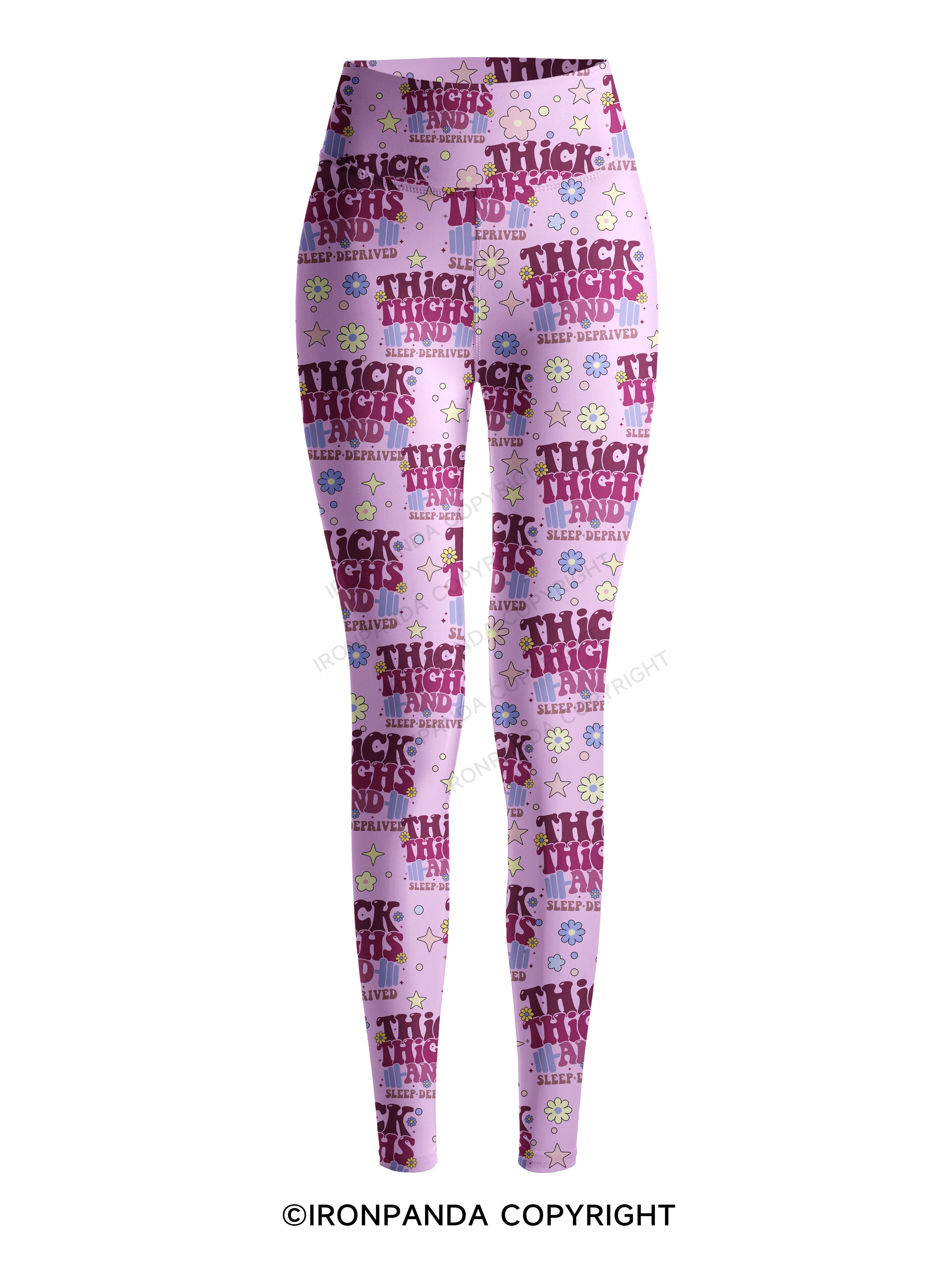 Thick Thighs And Sleep Deprived Printed Yoga Pants