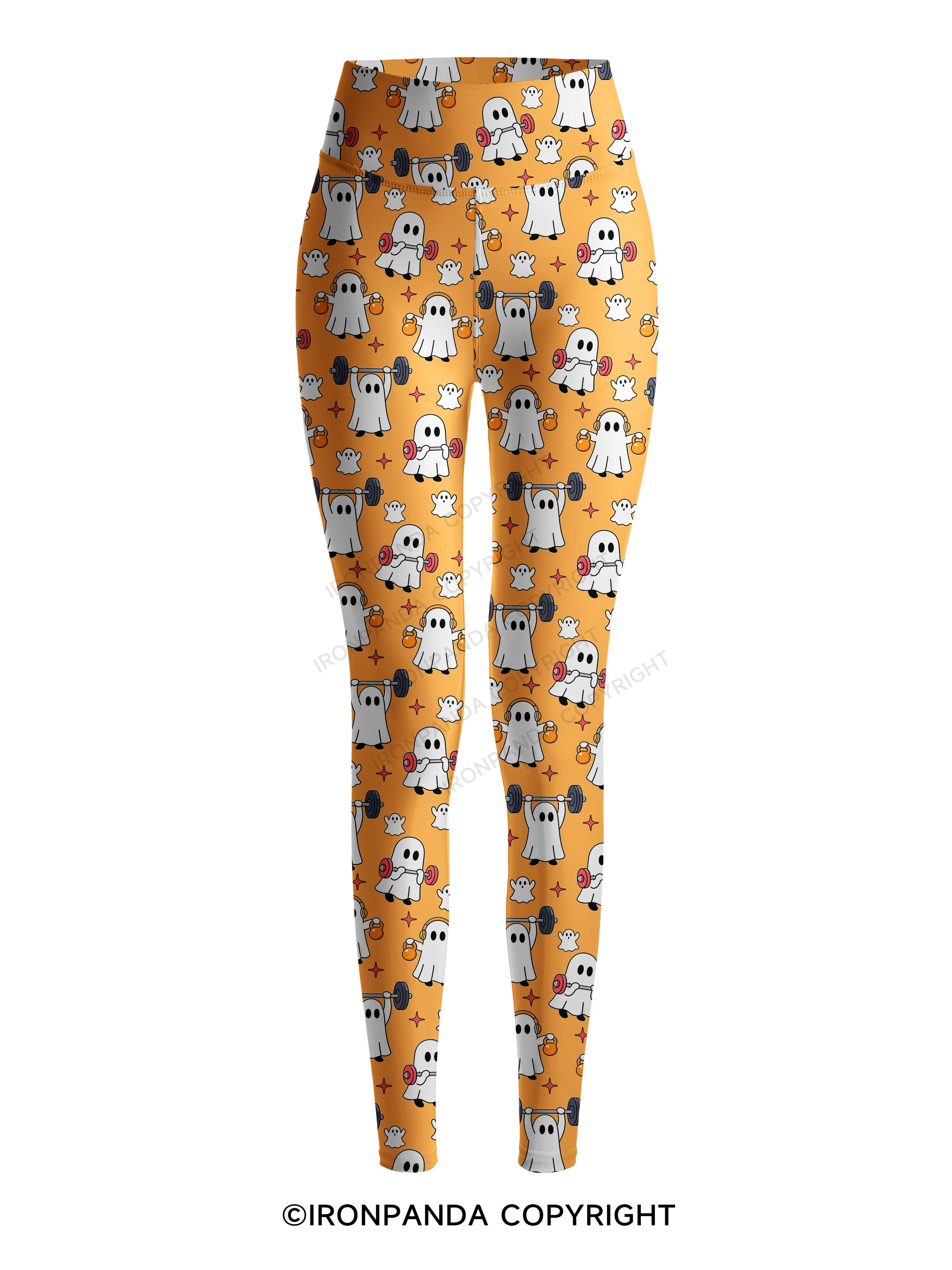 GHOST HALLOWEEN WORKOUT FITNESS Printed Yoga Pants