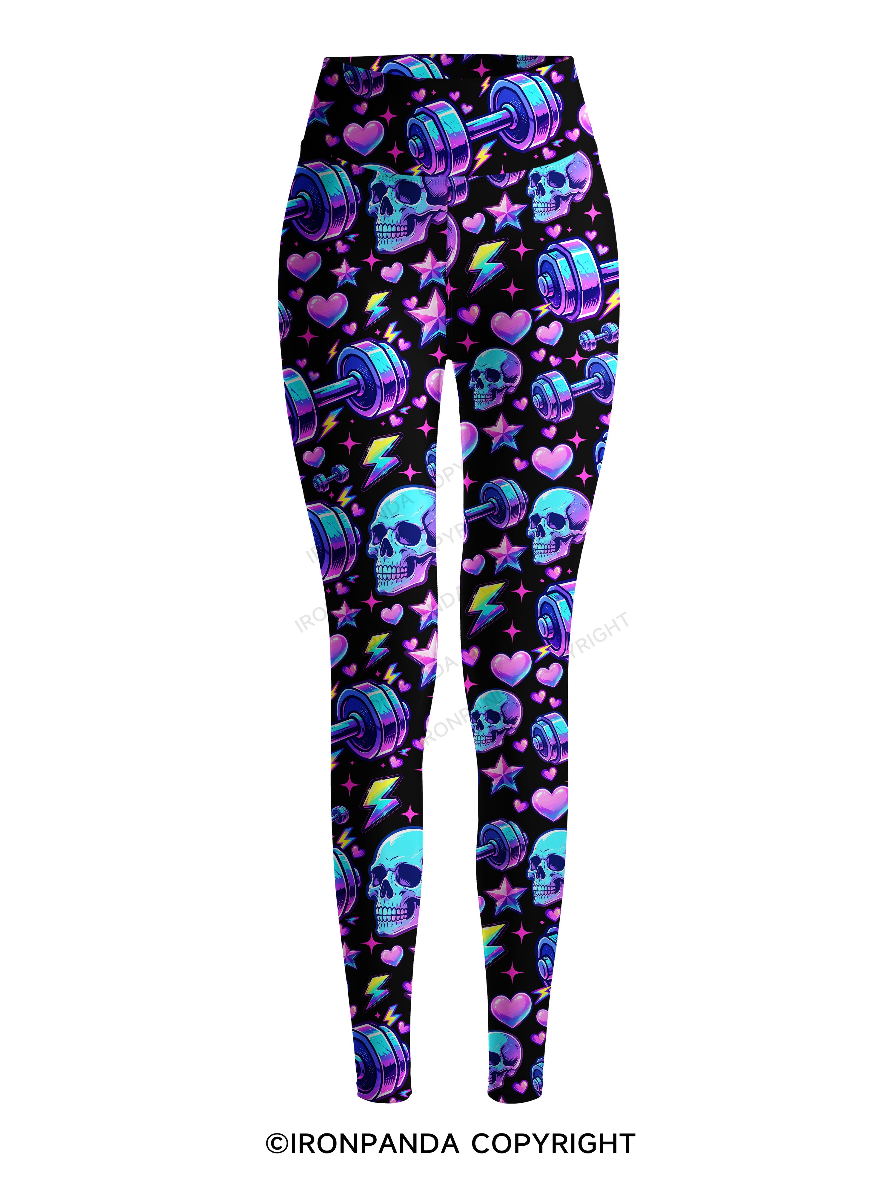 Weightlifting Skull Printed Yoga Pants