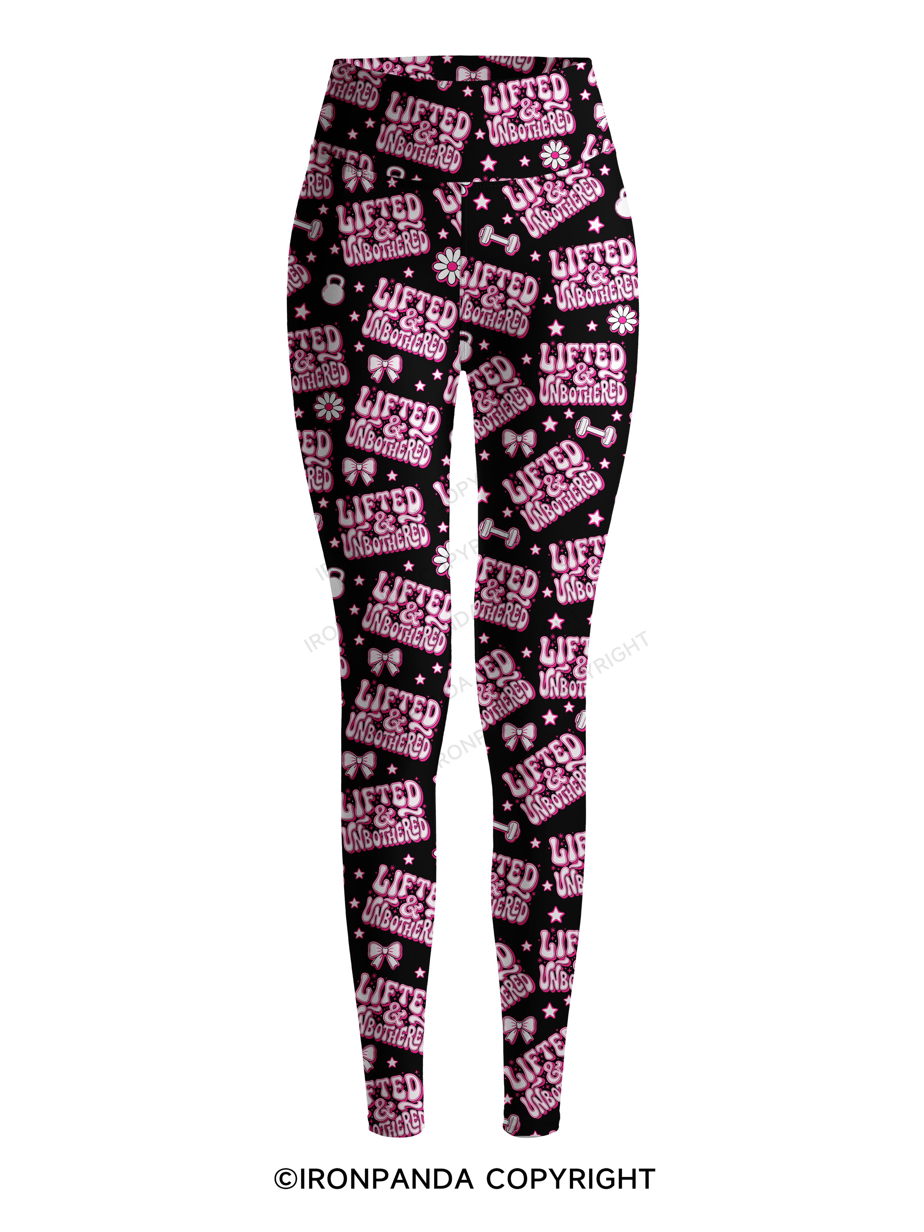 Lifted And Unbothered Printed Yoga Pants