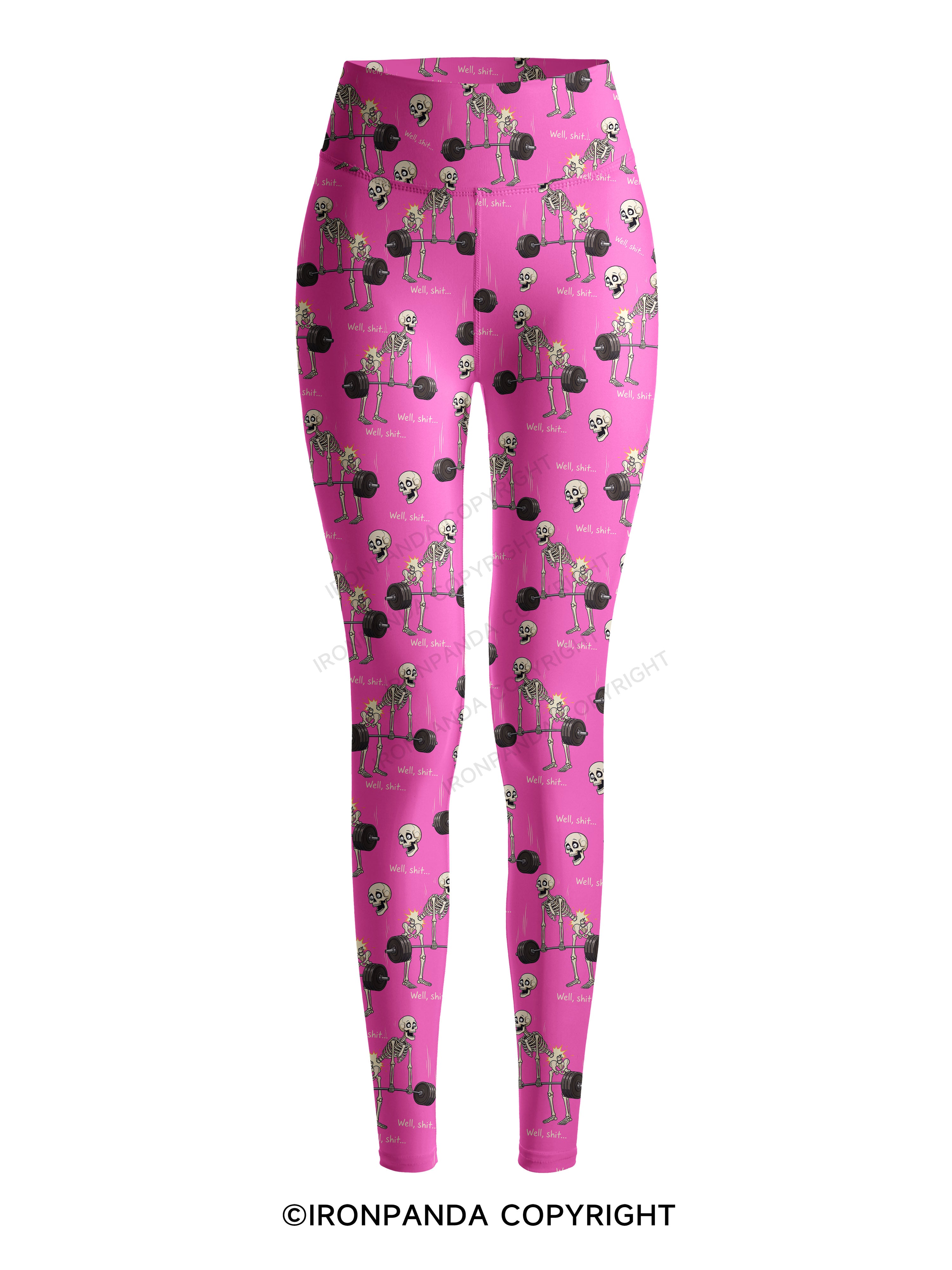 Well Shit Skeleton Deadlift Printed Yoga Pants