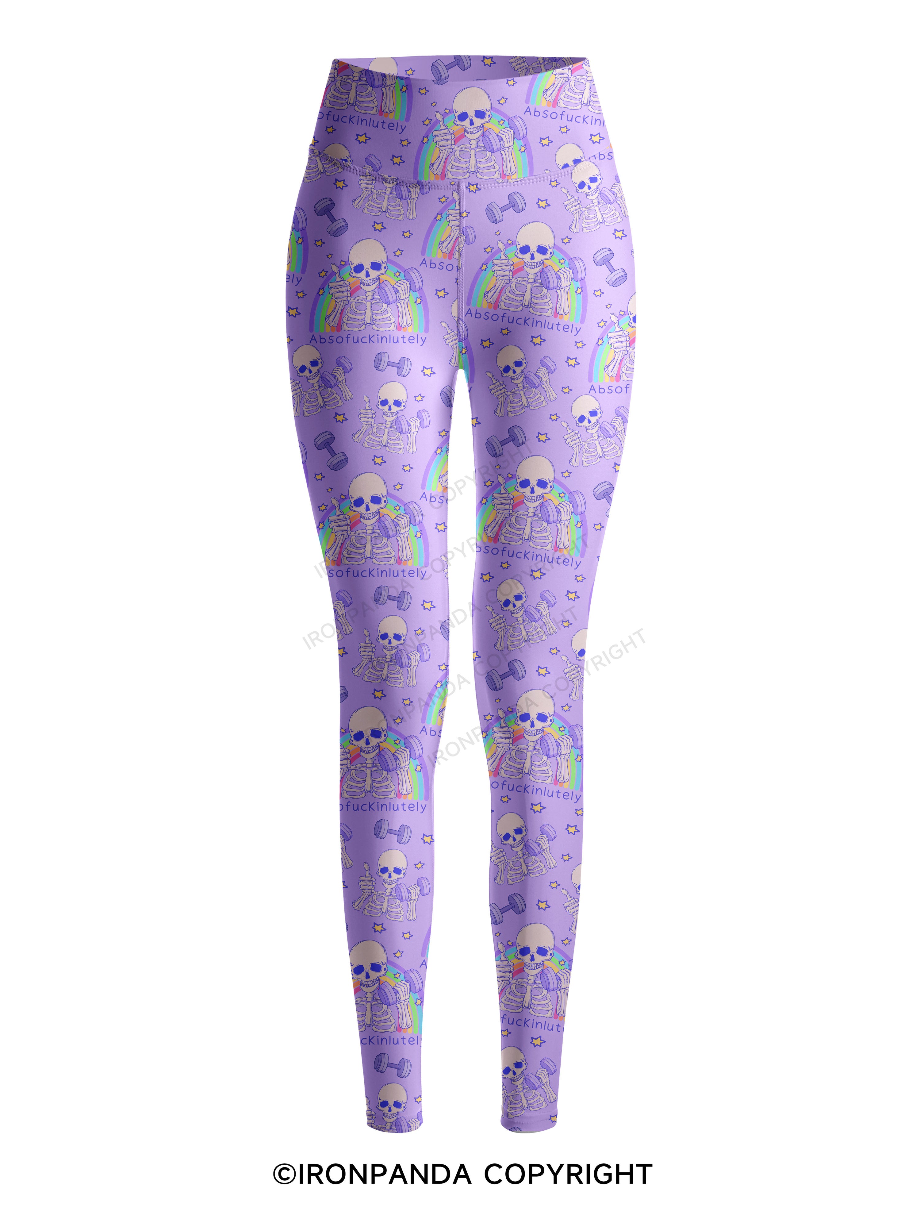 ABSOFUCKINLUTELY GYM SKELETON Printed Yoga Pants