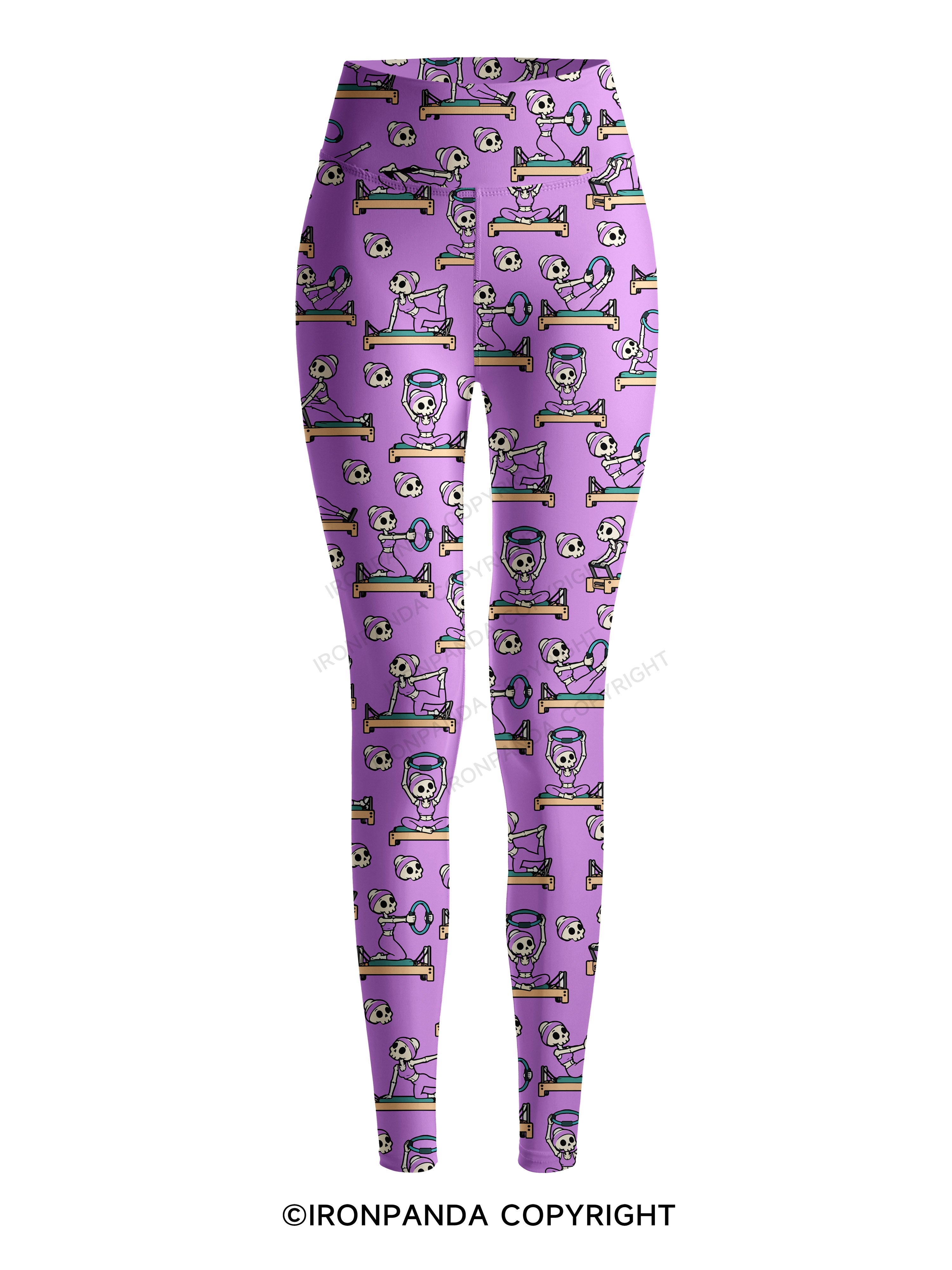 PILATES SKELETON REFORMER WORKOUT FITNESS LOVER Printed Yoga Pants