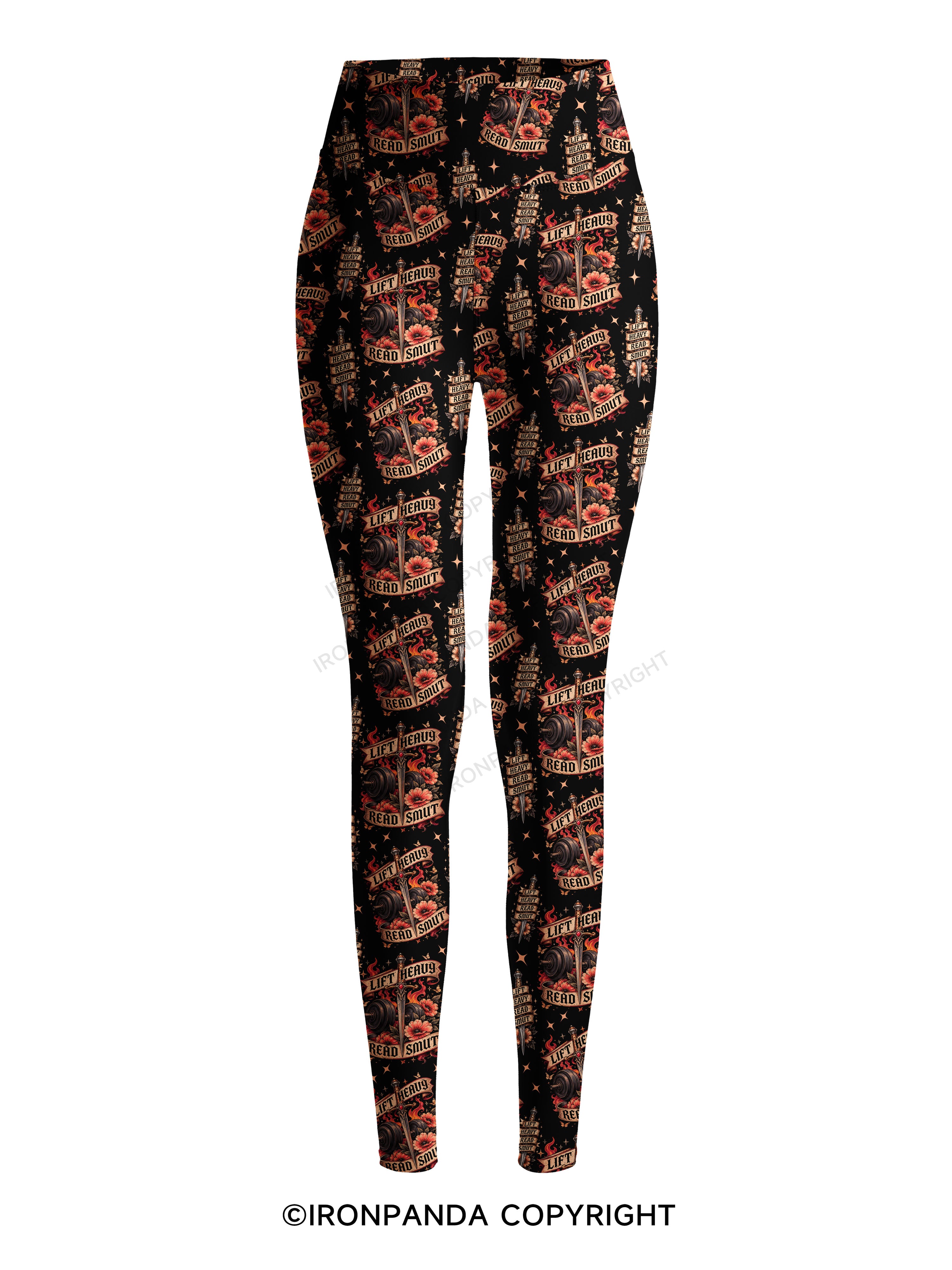 Lift Heavy Read Smut Printed Yoga Pants