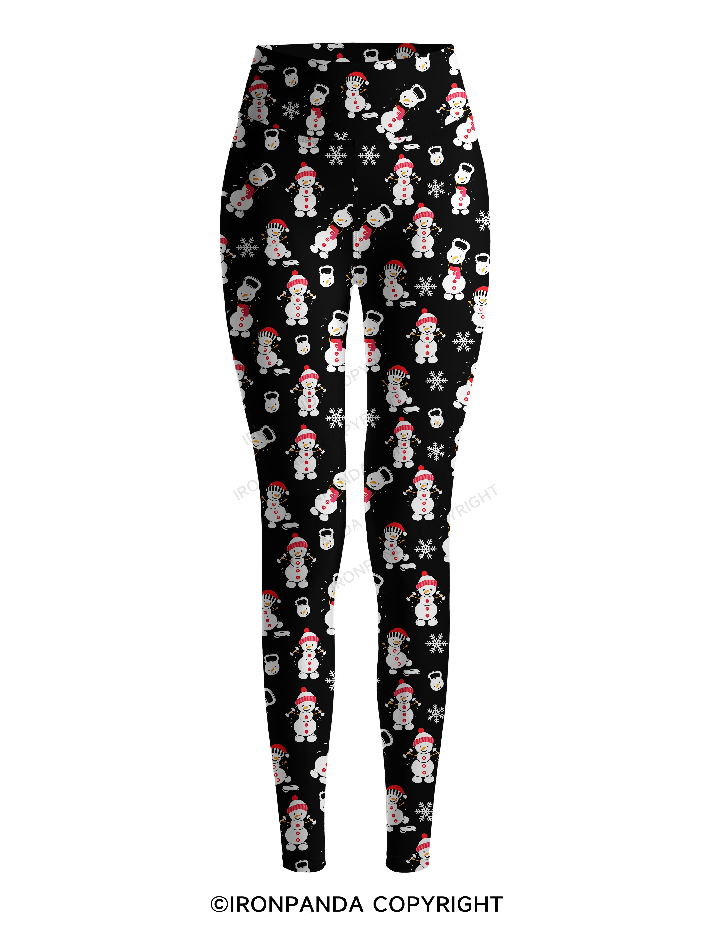 SWEATIN' WITH MY SNOWMIES Printed Yoga Pants