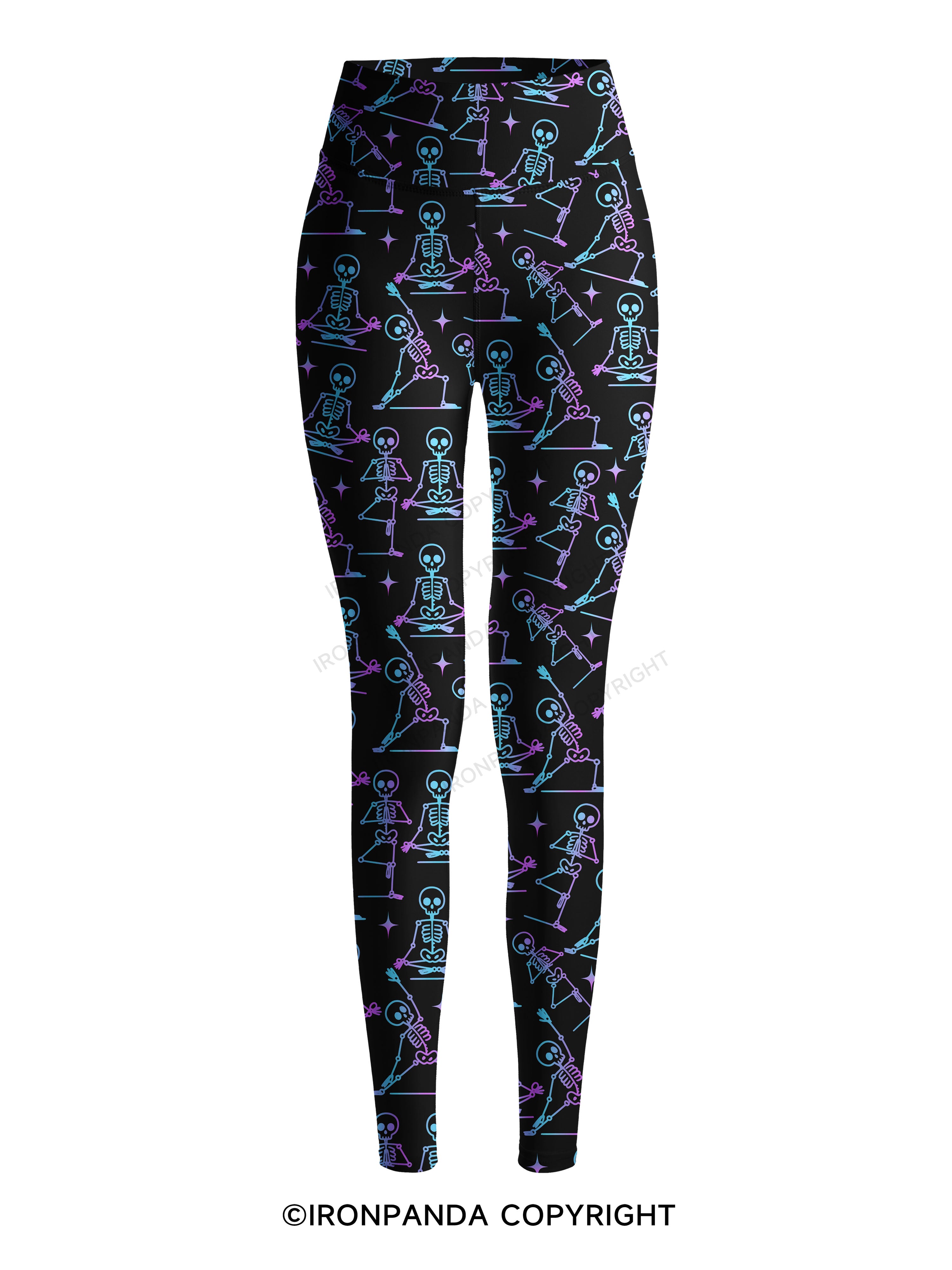 ZEN TO THE BONE SKELETON Printed Yoga Pants