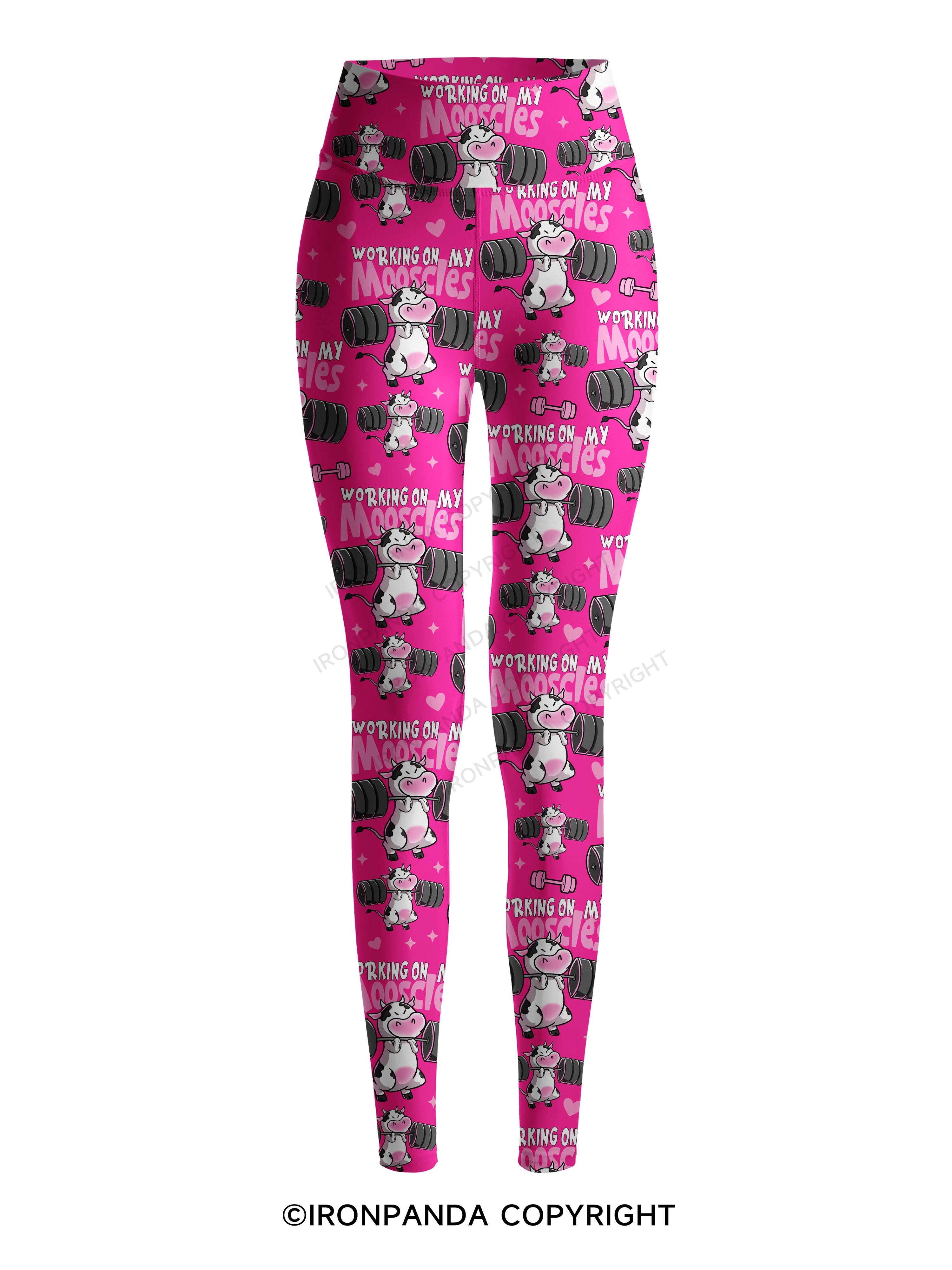 WORKING ON MY MOOSCLES Printed Yoga Pants