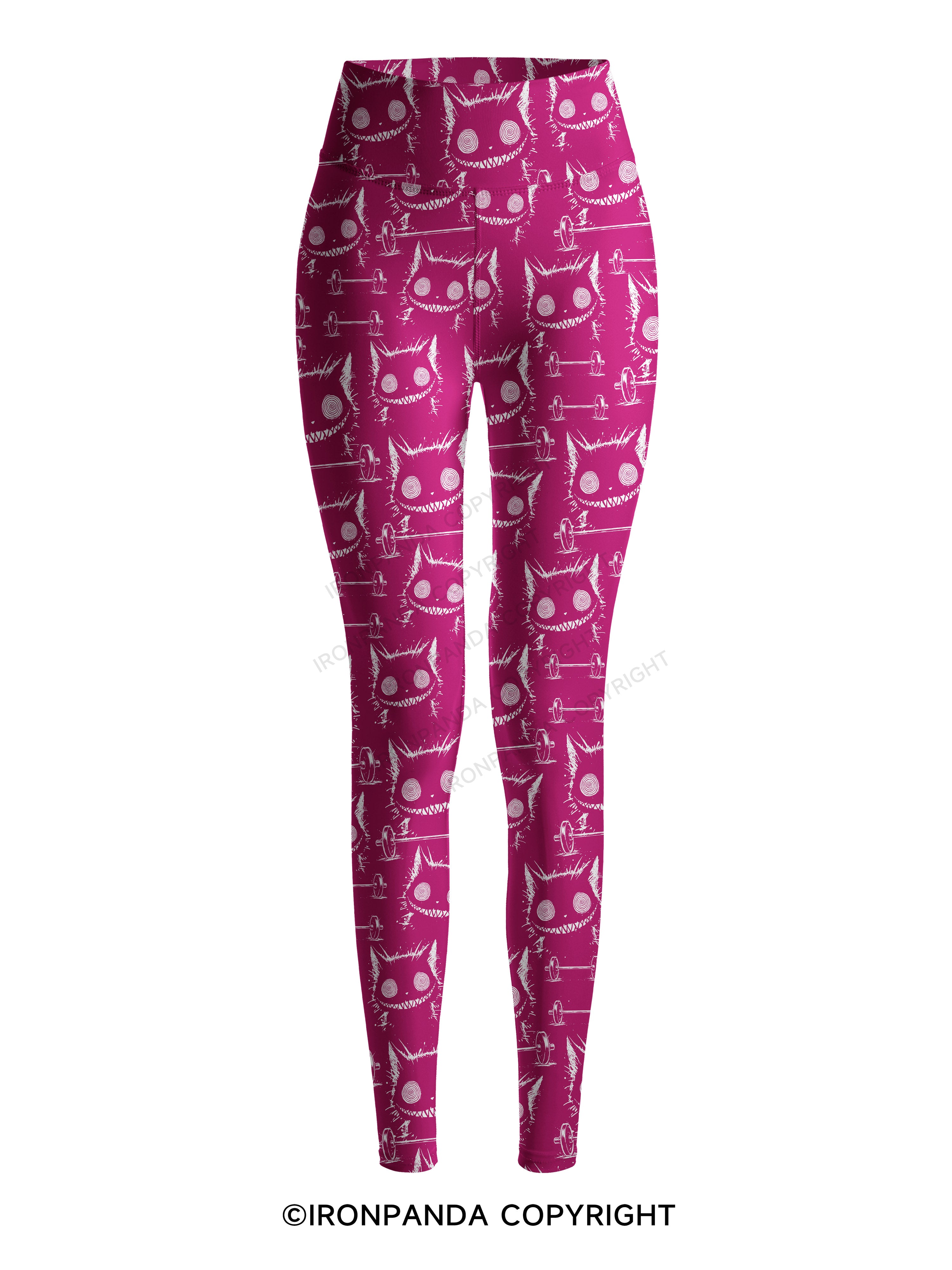 Creepy Cute Cat Printed Yoga Pants