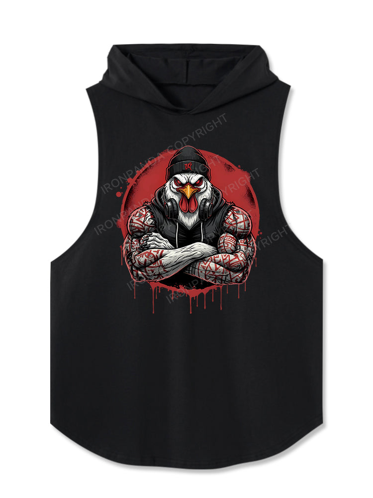 White Feather Beast Hooded Tank