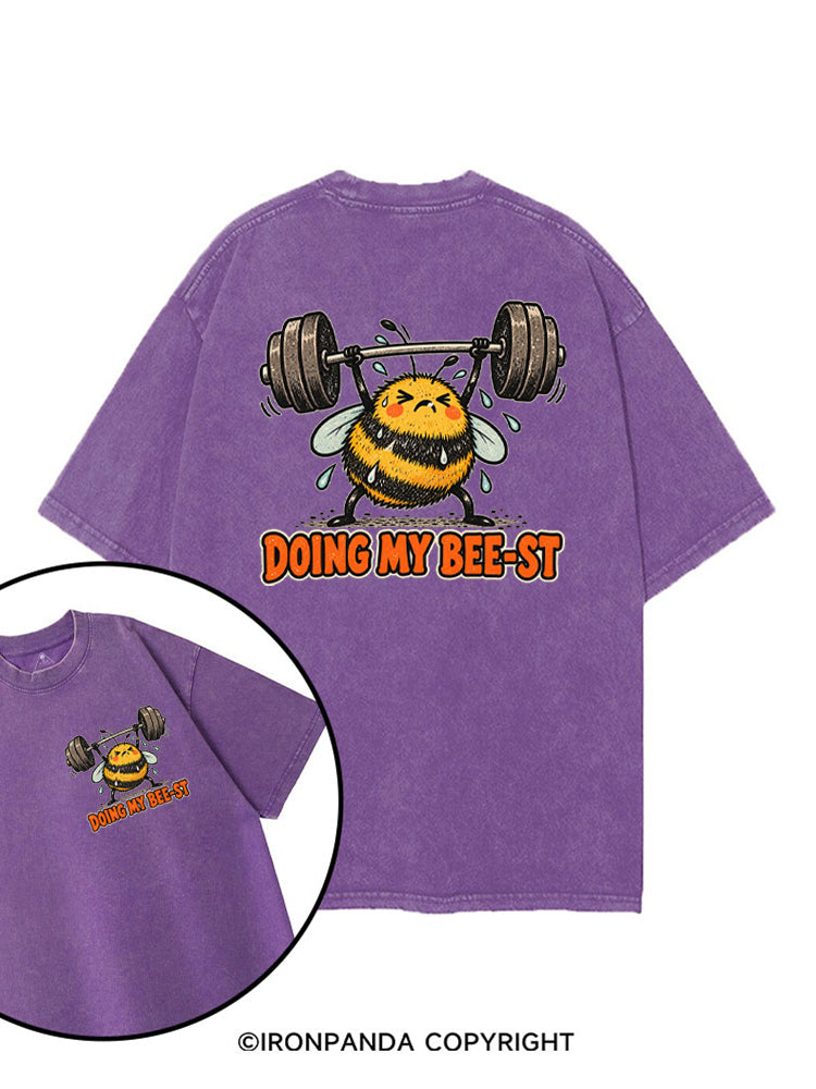 DOING MY BEE-ST printed Gym Shirt
