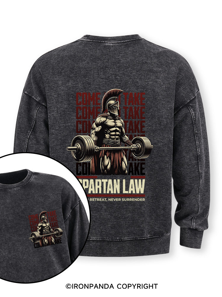 spartan law Double-Sided Printed Washed Sweatshirt