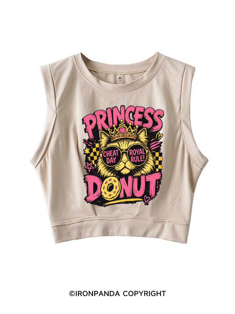 PRINCESS DONUT CHEAT DAT ROYAL RULE SLEEVELESS CROP TOPS