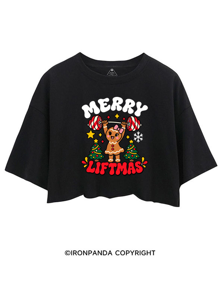 Merry Liftmas Gingerbread Weightlifting CROP TOPS