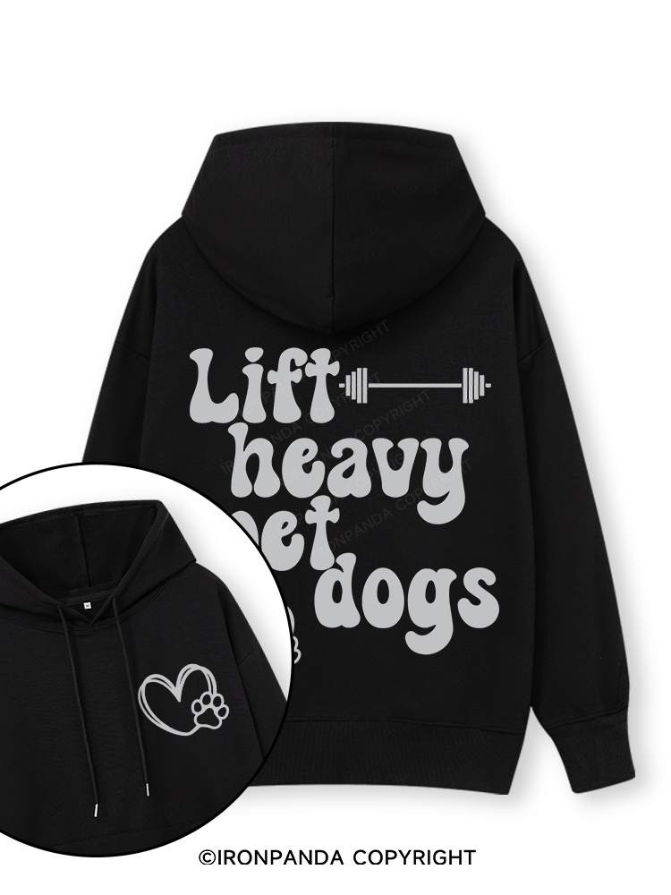 Lift Heavy Pet Dogs Letter Double-Sided Printed Classic Gym Hoodie