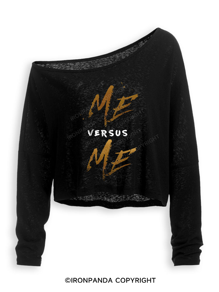 ME VERSUS ME Off Shoulder Long Sleeve Crop Top