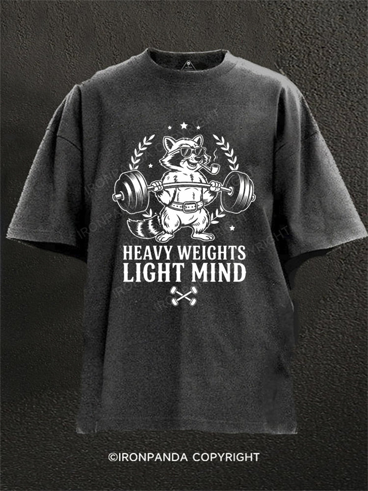 Heavy Weights Light Mind Washed Gym Shirt