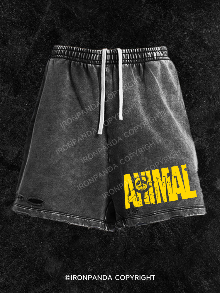 ironpanda animal Washed Gym Shorts