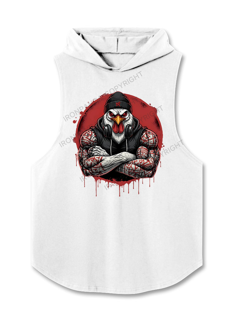 White Feather Beast Hooded Tank