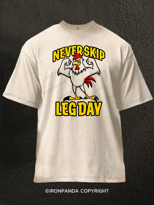 Never Skip Leg Day Washed Gym Shirt