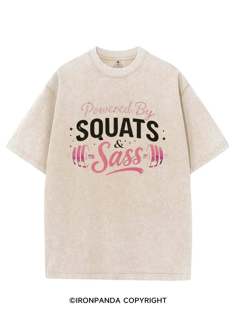 Powered By Squats and Sass VINTAGE GYM SHIRT