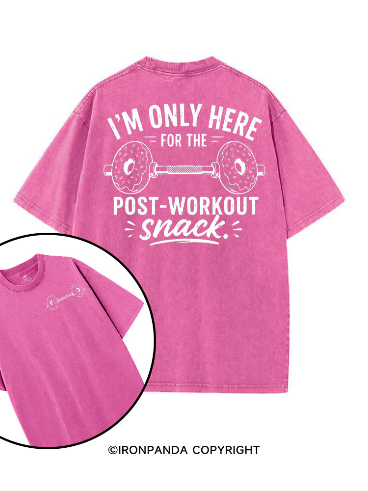 I'M ONLY HERE FOR THE POST-WORKOUT SNACK DONUT printed Gym Shirt