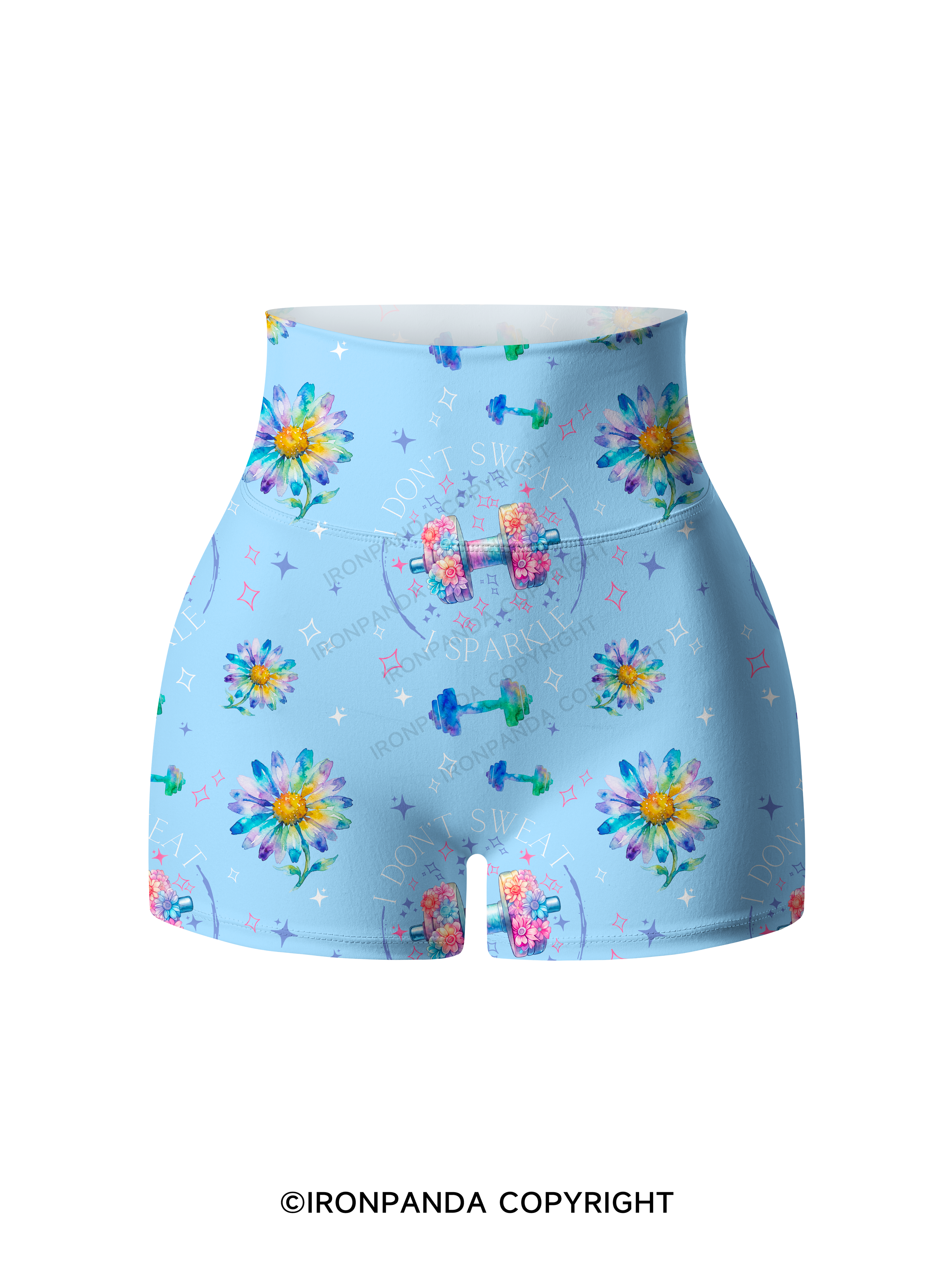 I DON'T SWEAT I SPARKLE GYM Printed Yoga Shorts