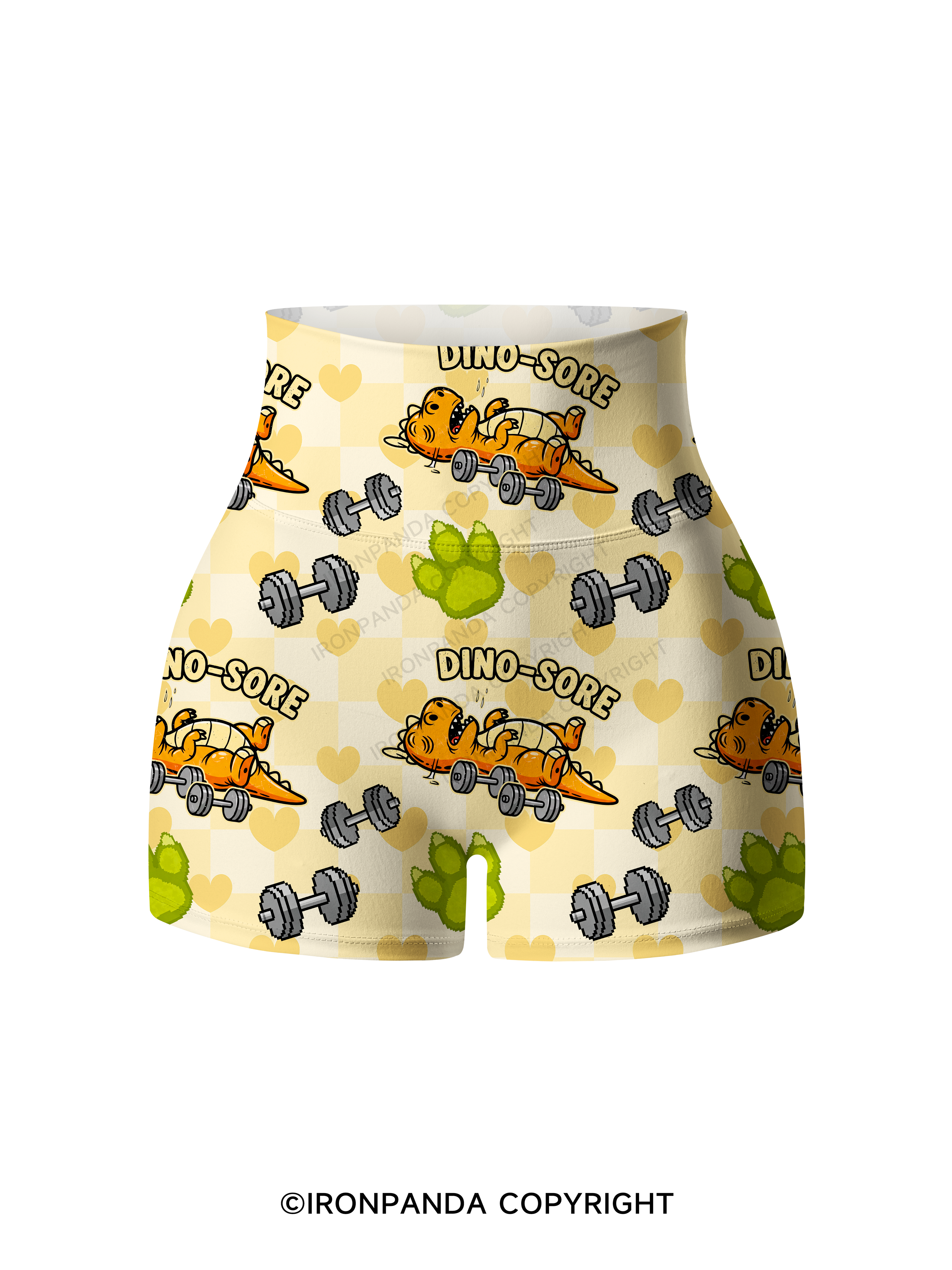 Dino-Sore Lifter Workout Printed Yoga Shorts